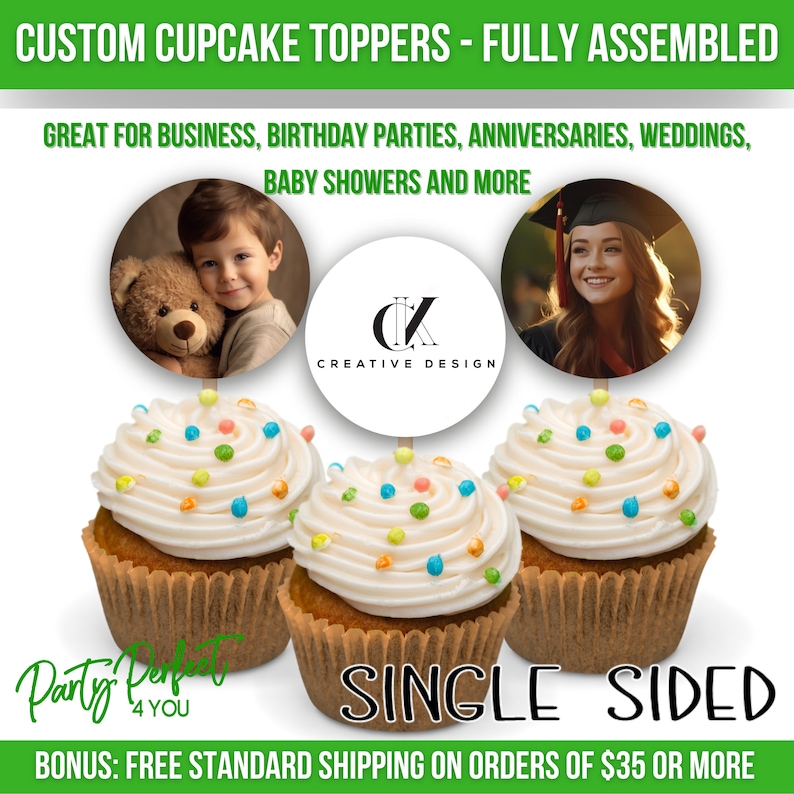 Personalized Logo Cupcake Toppers