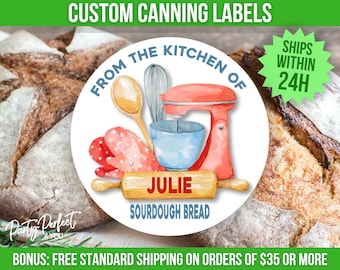 Custom Canning Label From The Kitchen Of Label Baked Good Custom Food Gift Sticker Label Personalized Baking Gift Sticker Printed Jar Label