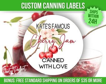 Cherry Preserves Canning Label Custom From The Kitchen Of Personalized Homestead Canning Label Jam Cherry Jelly Custom Gift Label