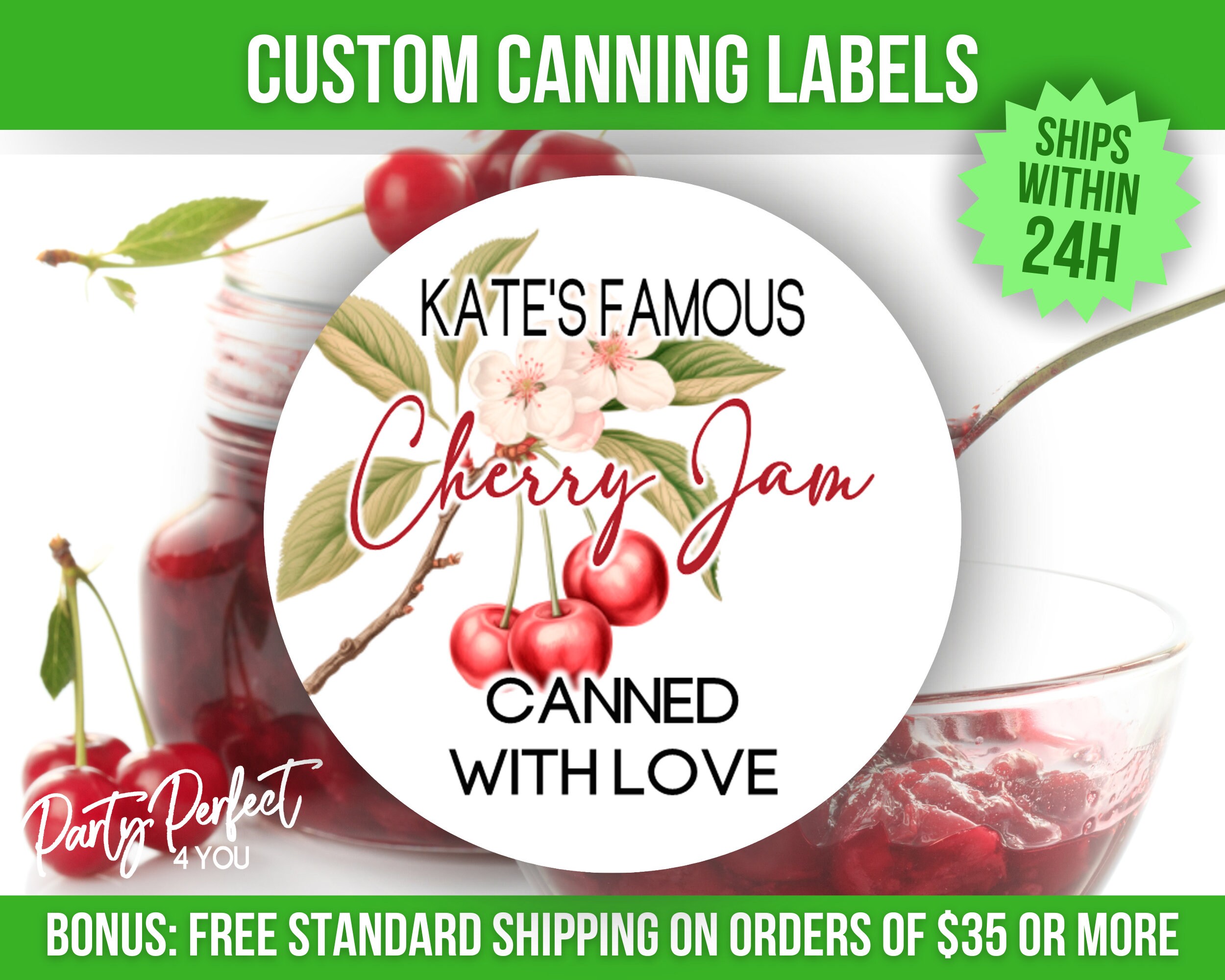 Cherry Jam Label - Etsy UK
