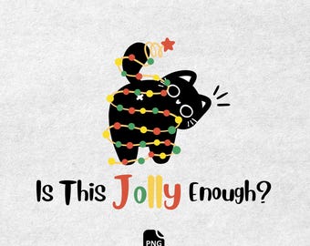 Meowy Christmas Cat PNG: Jolly Holiday Design (Digital Download