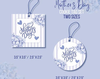 Mother's Day Gift Tags, Floral Cookie Labels (Digital Download)