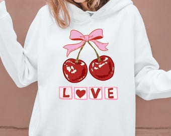 Cherry Love, png-bestand: ontwerp valentijnscoquettestrik (digitale download)