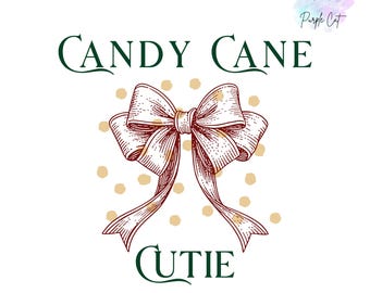 Candy Cane Bow PNG: Christmas Clipart Digital Download