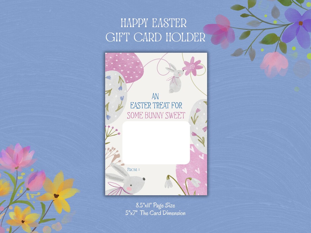 Easter Gift Card Holder Printable, Some Bunny Sweet Treat Card, 5"x7 ...