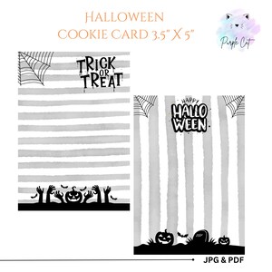Halloween spezielle Cookie Karte, 3.5x5in Cookie Karte, druckbare Halloween Cookie Karte, Happy Halloween Karte, Halloween Geschenkkarte