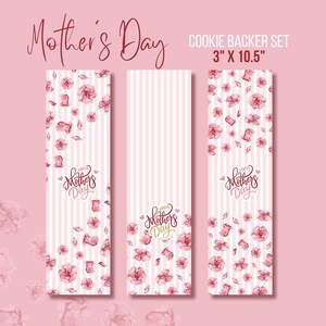 Mother&#39;s Day Rose Cookie Backer Card: Floral Cookie Sleeves (PDF & JPEG)