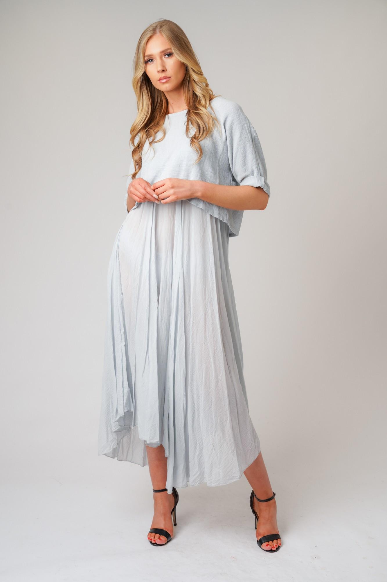 knee length dresses for ladies Made in Italy Tie Dye Midi Dress  Cotton Lagenlook Dress UK