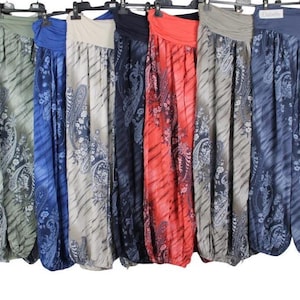 New summer ladies Italian printed lagenlook harem comfortable trouser pants Lightweight