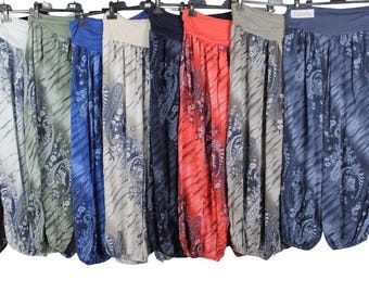 New summer ladies Italian printed lagenlook harem comfortable trouser pants Lightweight
