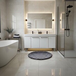 Tappetino da bagno rotondo fatto a mano con effetto sfumato - Tappeto Alize Puffy Fine ultra morbido - Tappeto antiscivolo da 60 cm - Colori e dimensioni personalizzati