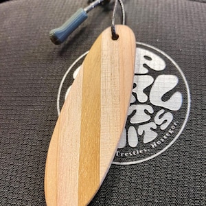 Personalized Wooden Surf Keychain, Laser-Engraved Name, Handmade Key Holder, Surfer Gift