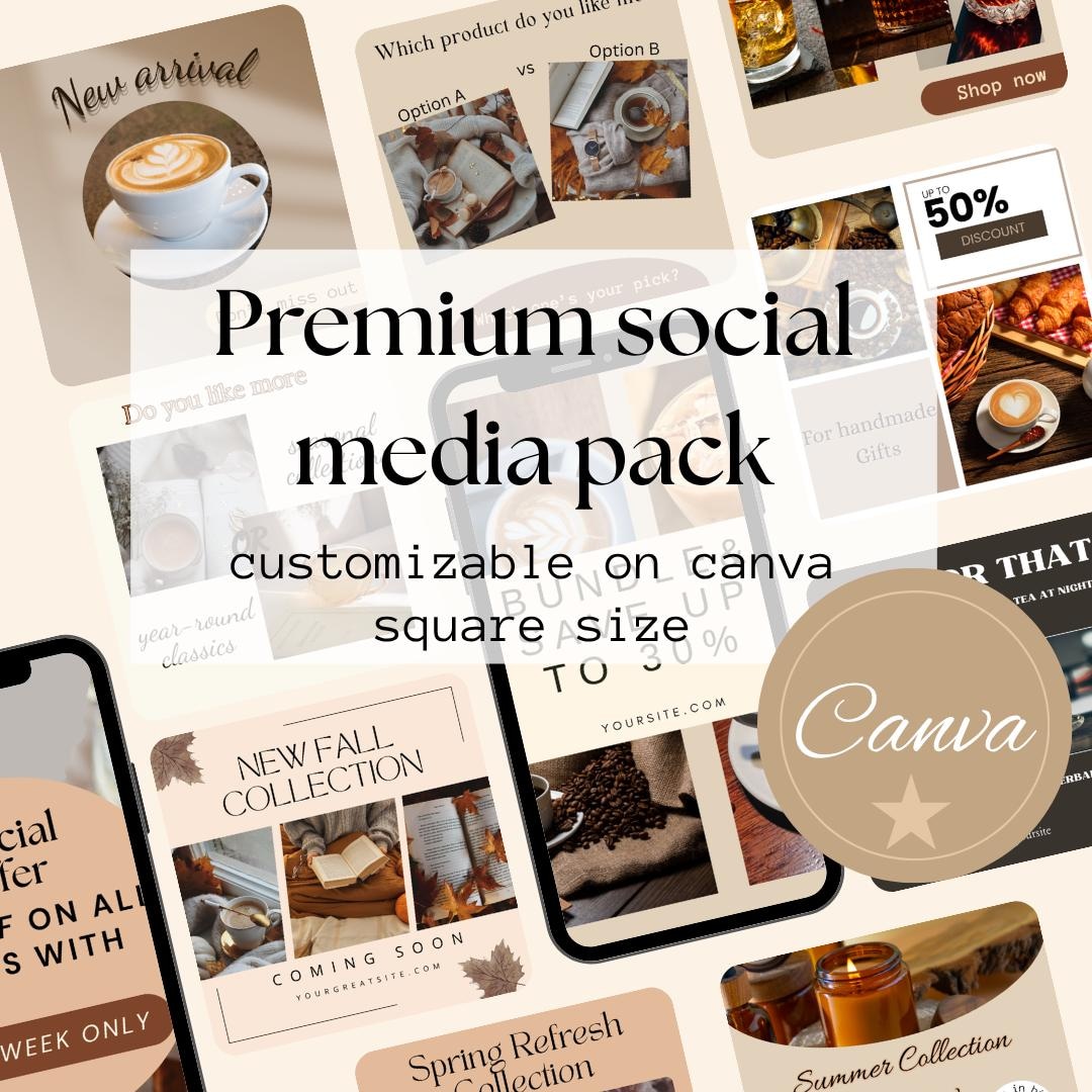 Social Media Templates Editable Canva Templates for Etsy Sellers ...