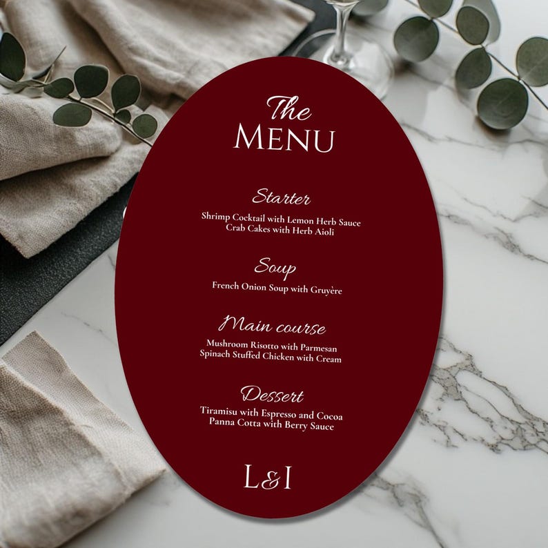Editable Formal Wedding Menu Template Canva Printable Romantic ...