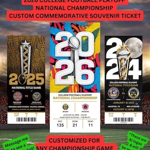 2026 National Championship Custom Commemorative Souvenir Ticket - NCAA Football 12 Team Playoff
