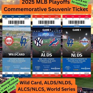 Boleto de recuerdo conmemorativo personalizado de los Playoffs de Béisbol de la MLB 2025: Comodín, ALD/NLD, ALCS/NLCS, Serie Mundial *Diseñado para cualquier juego*