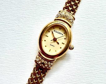 Elgin Gold-tone Quartz Wristwatch Stainless Steel Mesh  display picture 1