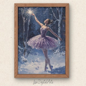 Nutcracker Ballet Christmas Art Print | Ballerina Gift | Holiday Wall Decor | Balletcore | Xmas Decor | Printable Digital Download | C22