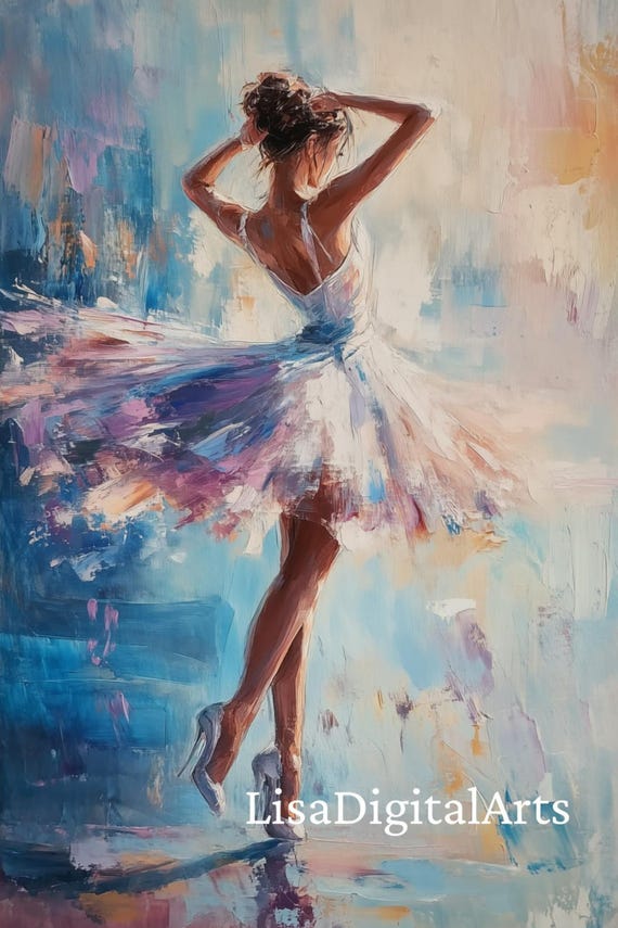 Pastel Ballerina Art Print: Impressionist Ballet Dancer (digital