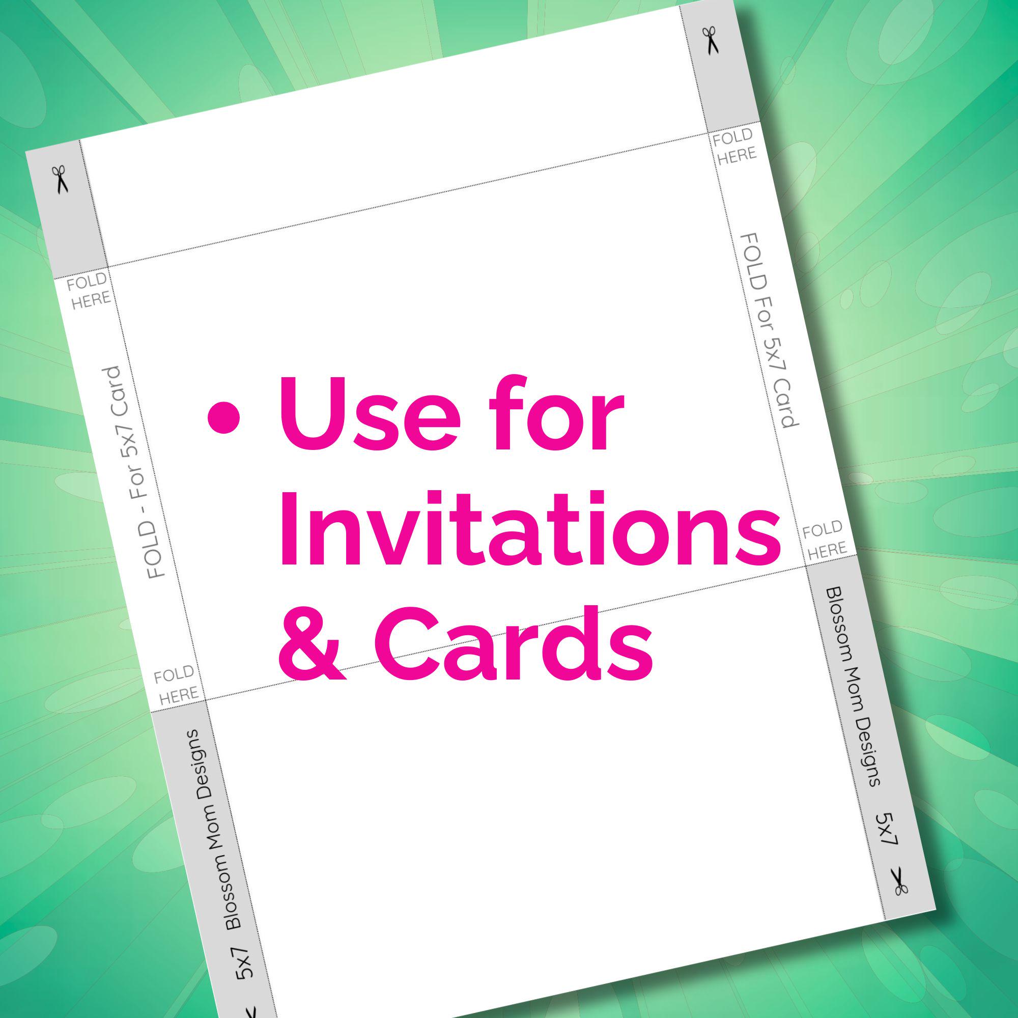 Printable Envelope Template for 5x7 Card, US Letter PDF (instant ...