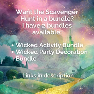 Wicked Scavenger Hunt-tema födelsedagsaktivitet, Oz Treasure Hunt utskrivbart partyspel inomhus utomhusspel för barn anpassat direktnedladdning bild 12