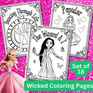 Dibujos para colorear de personajes malvados, actividad para una fiesta de cumpleaños malvada, descarga digital instantánea editable en Canva, hoja para colorear de Oz, libro para colorear de personajes malvados