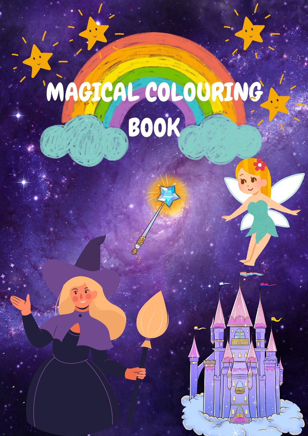 Magical Theme Colouring Book, Cute Colouring Book, Kids Colouring Book ...
