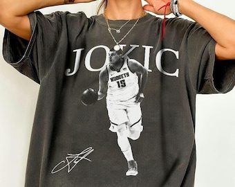 Nikola Jokic Basketball Vintage Comfort Colors Shirt, Vintage 90s Sport Shirt, Denver Basketball, Gift For Fans