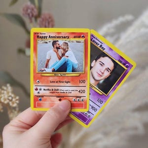 Cartão Poke Portriat personalizado, impressão de cartão engraçado personalizado com suas fotos e texto para lembrancinhas de festa de aniversário para homens e mulheres