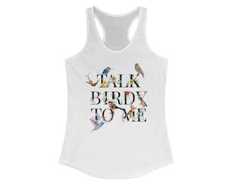 Funny Bird-Watcher Racerback Tank Top, Nature Graphic Tee