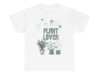 Plant Lover T-Shirt, Botanical Sketch Potted Plants, Gardener Gift