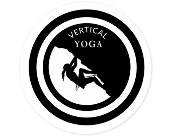 Rock Climbing Woman Sticker, Vertical Yoga Decal