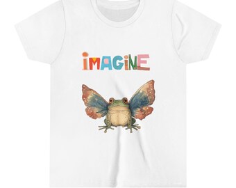 Kids Frog Wings T-Shirt, Imagine Children Shirt, Animal Top