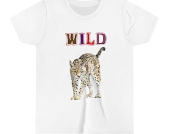 Wild Bobcat Kids T-Shirt, Nature-Themed Apparel