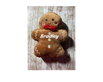 Gingerbread Plush, Custom Xmas Plush, Christmas plush, Custom Xmas gift, Personalized Xmas, Christmas plush, Gingerbread, Custom plush, Xmas