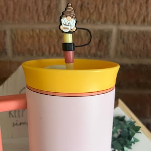 Gnome everyday Stanley Straw Topper,  Straw  gnome straw topper, gnome Straw Topper, Stocking Stuffer, Straw Charms, Straw Tip Cover