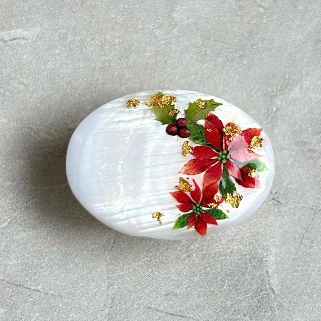 Weihnachtsstern- und Kanazawa-Goldblatt-Obi-Verschluss  Swassermuschel |  Weihnachtliches Kimono-Accessoire | Festlicher Haarhaken oder Brosche |  Japanische Handarbeit - Etsy sterreich