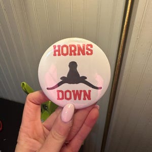 Horns Down Game Day Button