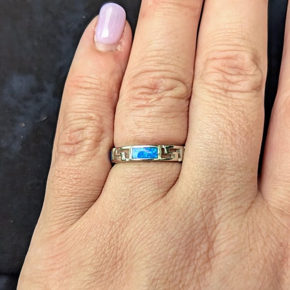 Sterling Silver Blue Opal Ring - image 4