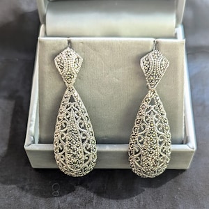 Vintage Sterling Silver Marcasite Earrings