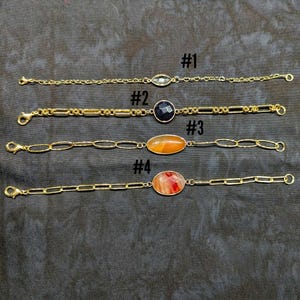 Yellow Gold Plated Bracelet with Crystal Charm (multiple options)
