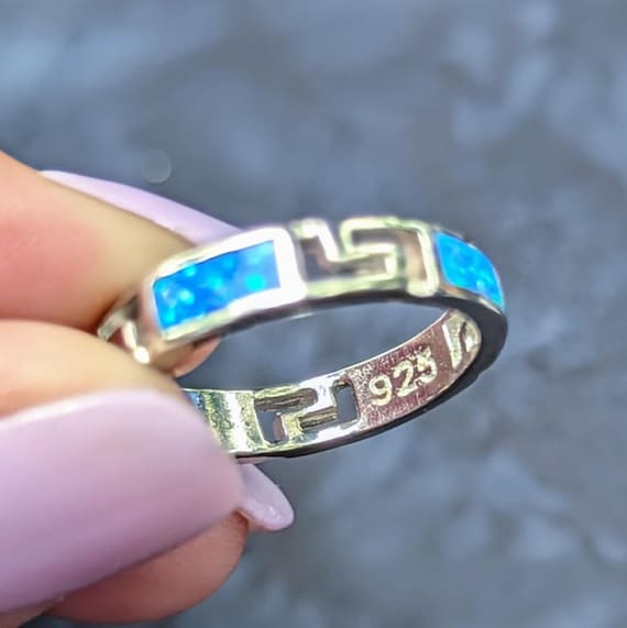 Sterling Silver Blue Opal Ring - image 5