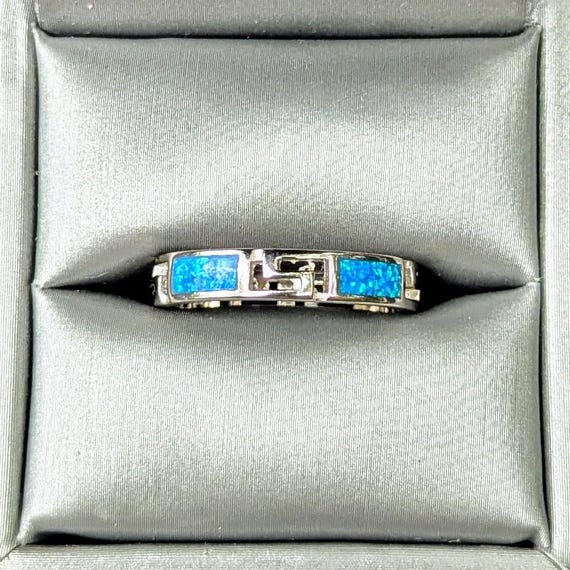 Sterling Silver Blue Opal Ring - image 1