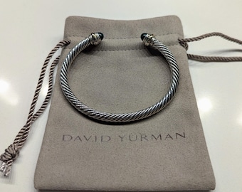 David Yurman Malachite 5mm Cable Classic Cuff Bracelet