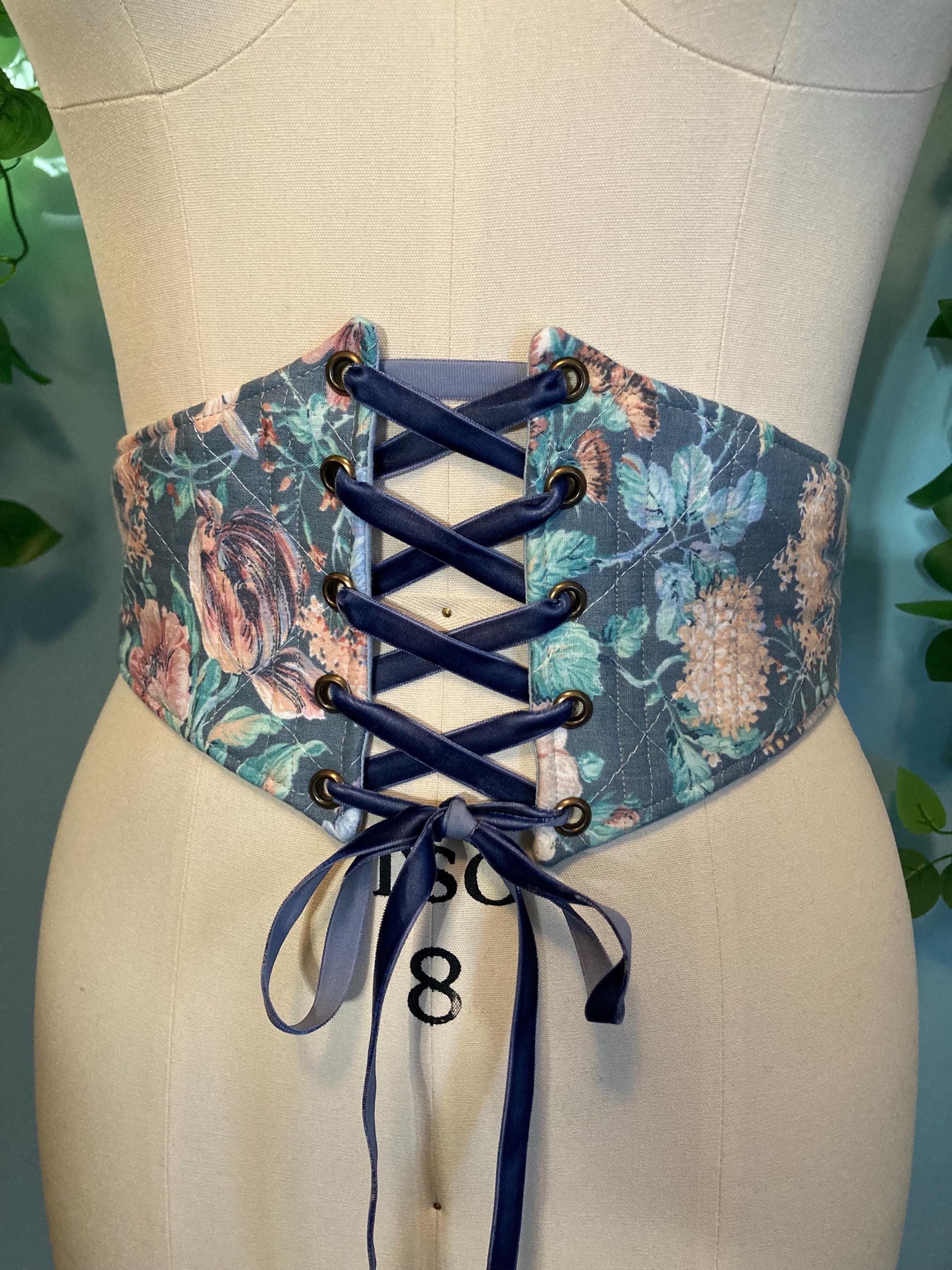 Renaissance Corset Belt For Women Wide Waist Belt Lace-up Floral Corset 6876 Corset Belt For Women Renaissance Lace Up Floral Wide Waist  main image 2