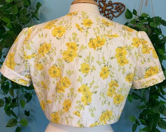 Upcycled 60's Floral Fabric Bolero Jacket Sz S - Etsy
