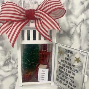 Christmas In Heaven Lantern, Memorial Lantern, Remembrance Lantern, In Memory of, Personalized Memorial Lantern, Bereavement Gifts