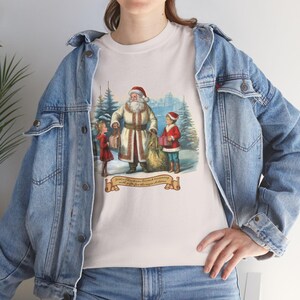 Retro Nostalgic Father Christmas Tee, Holiday Unisex T-Shirt, Vintage Festive Cotton Shirt, Cozy Holiday Apparel Believe in