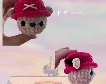 One Piece Chopper Mini Keychain: Handmade Crochet Anime Inspired Toy