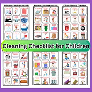 Kid Cleaning Checklist, Child Cleaning Routine, Kids Daily & Weekly Routine, Kids Chore Chart, Kid To Do, Kid Household Cleaning Assignment